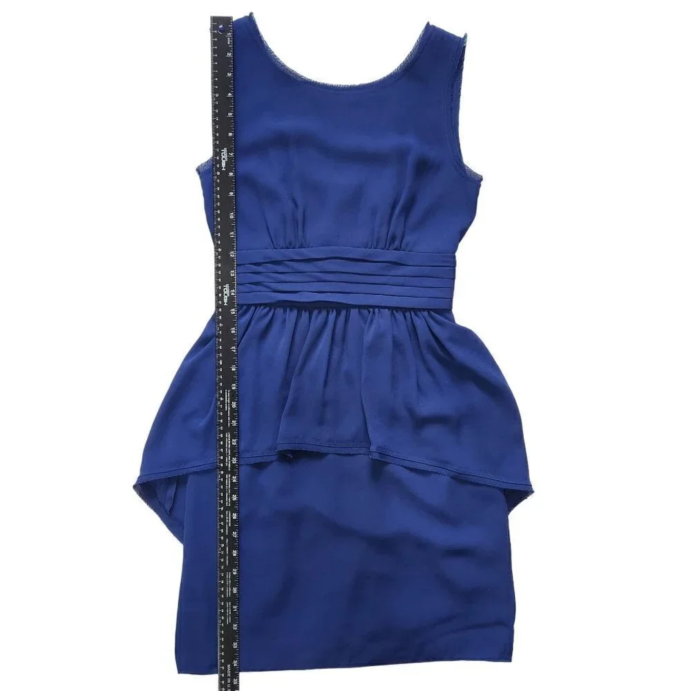 BCBGMaxAzria‎ Rhea Sleeveless Peplum Sheath Dress 0 Blue Depth Party Event
